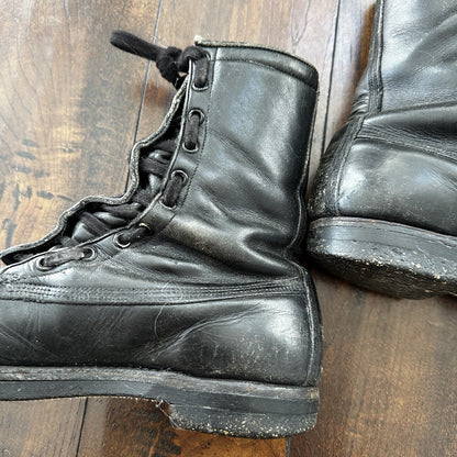 Vtg 1950s Chippewa Alert Zip Boots 8.5 Black Air Force Pilot SAC 50s Combat WWII