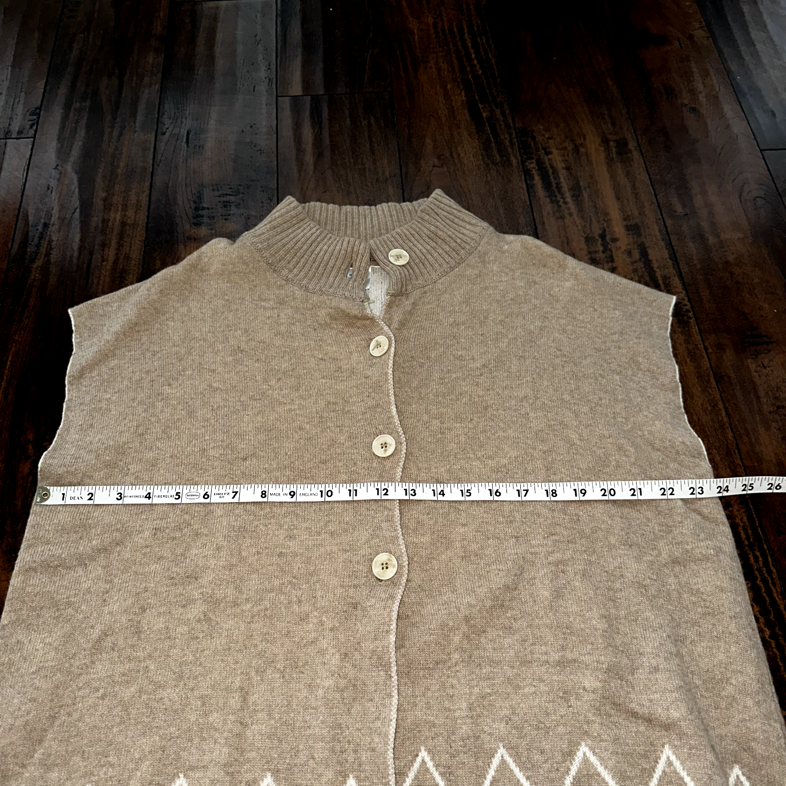 Note di Anita Cardigan Sweater Vest Wool Cashmere Blend Snap-Front One Size