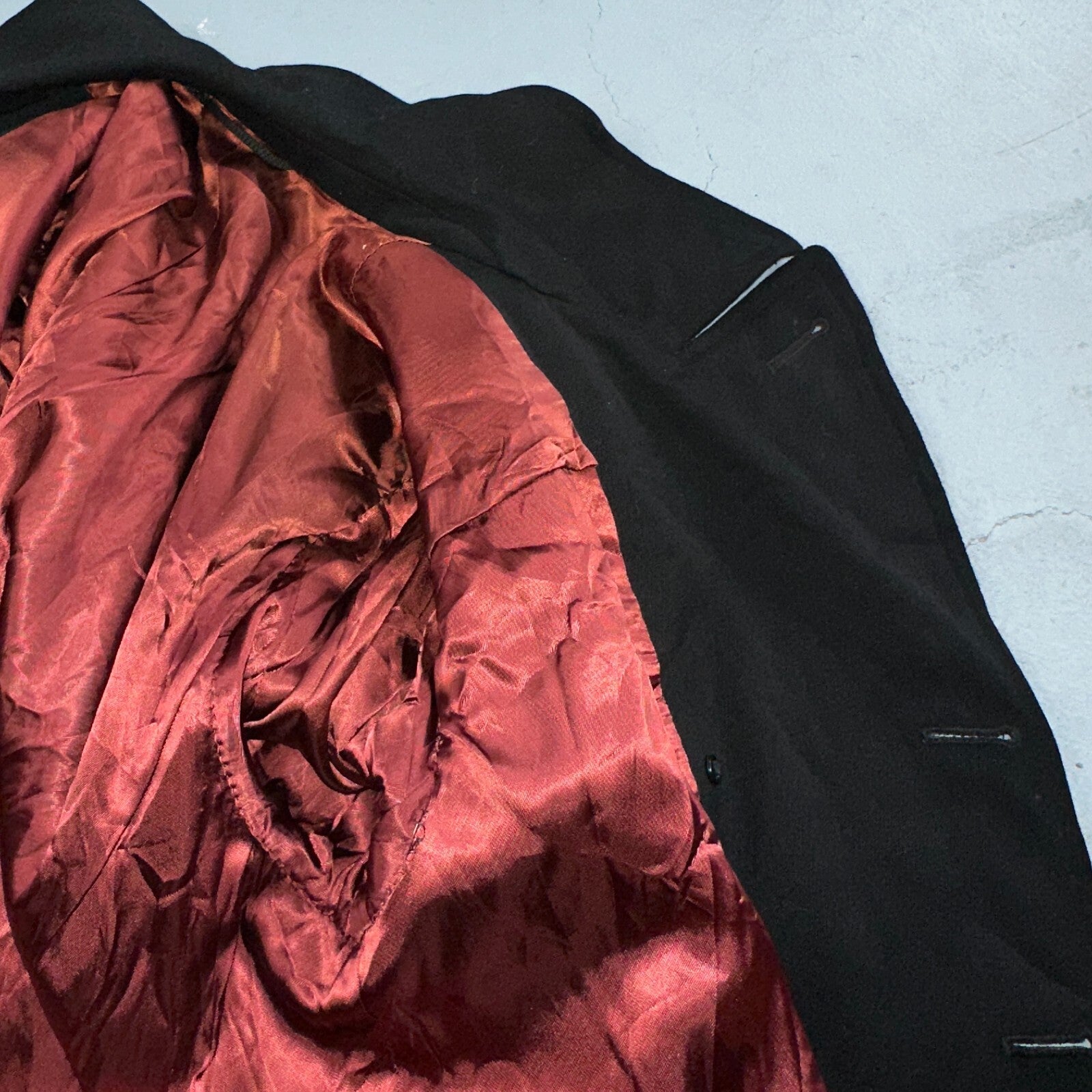 Vintage 1960s Black Wool Military Pea Coat Rockabilly 60s Double Breast Jacket