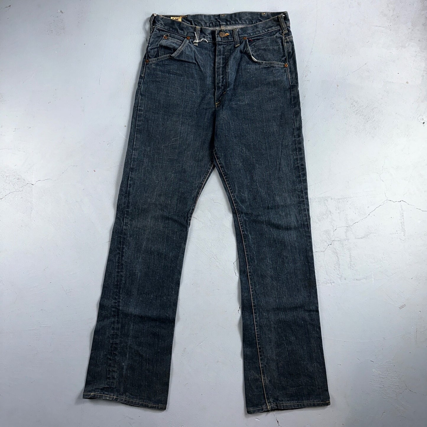Lee VTG 70s Riders Denim Boot Cut Flare Jeans USA 33x35 Dark Wash Cowboy 1970s