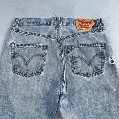 Levis 501 Vintage Y2K 90s XX Straight Leg Jeans Blue Light Wash 35x32 Act 32x29