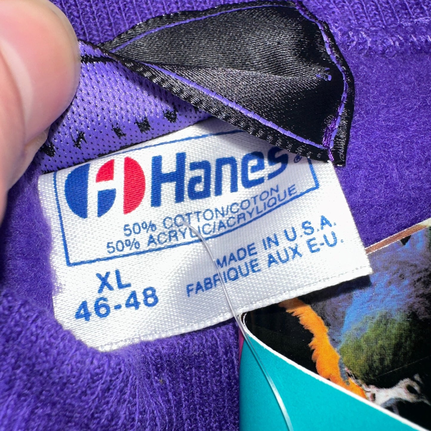 Laurel Burch VTG 1987 Pullover Fantastic Felines Purple Cat Sweatshirt XL NOS