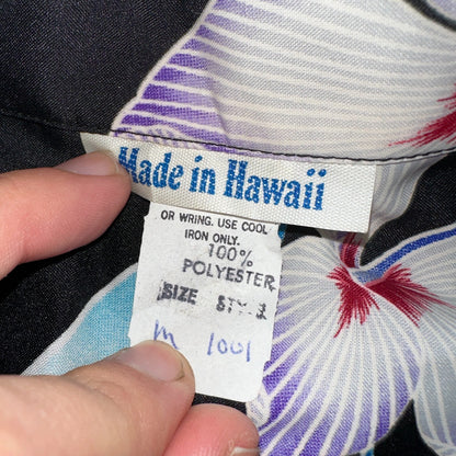 Hawaiian VTG Shirt Crop Rockabilly Floral Multi Color Robe 60s 70s Disco Hawaii