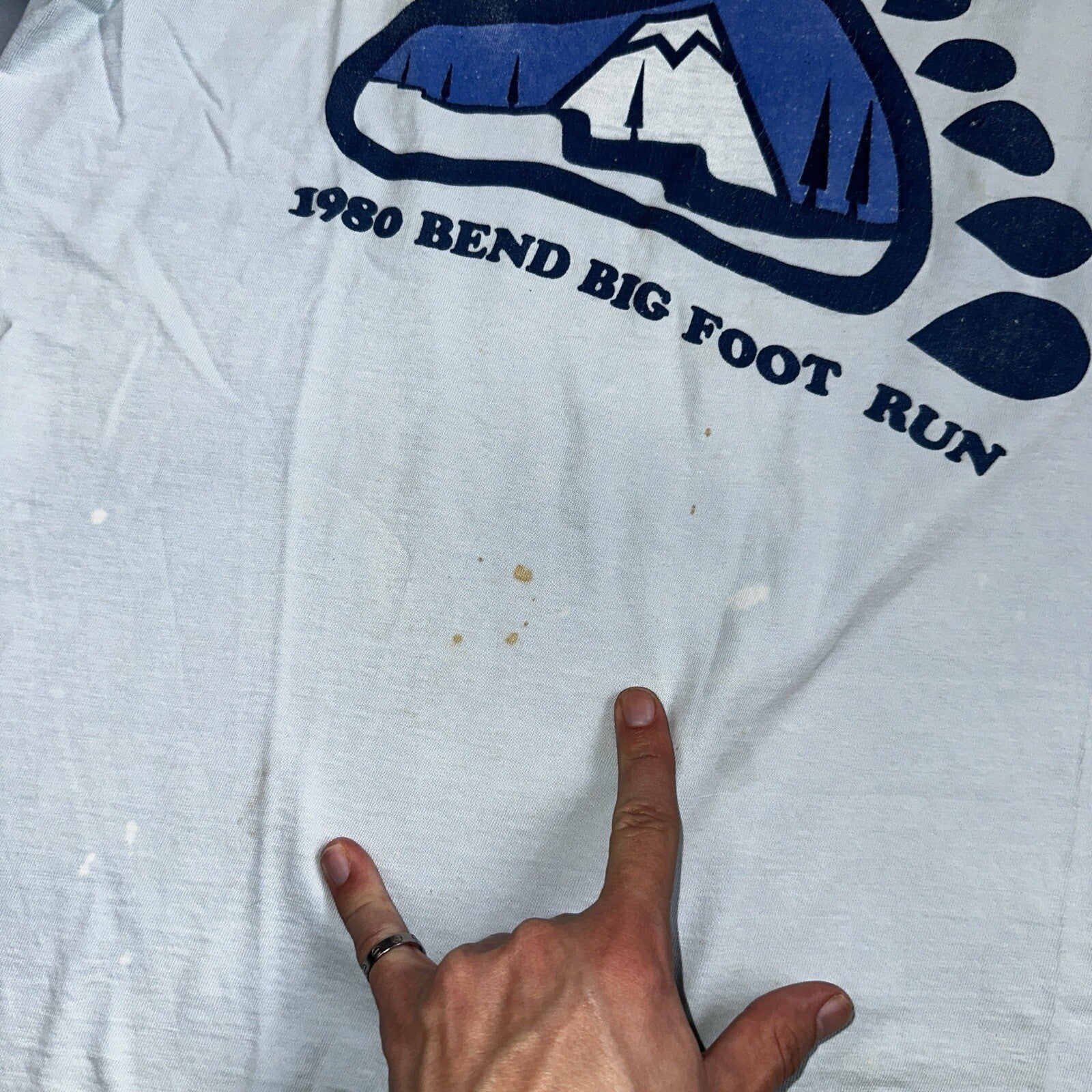 Adidas VTG 1980s Oregon Bend Trefoil T Shirt Blue Size XL 80s Marathon RARE PDX