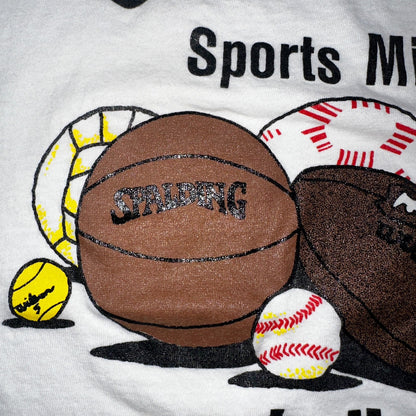 Got Balls Spalding Basketball VTG T Shirt White Tank 80s Baldinis Casino Nevada