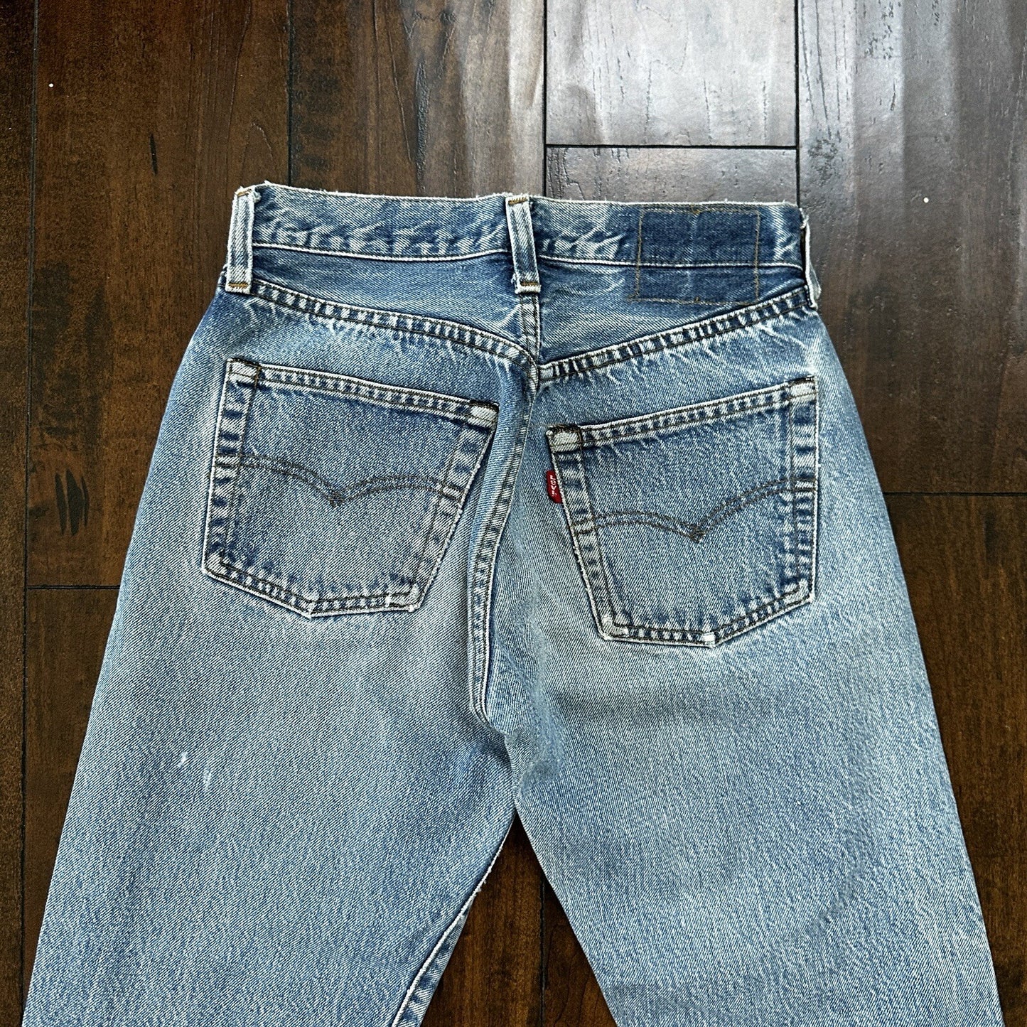 Levis Vintage 80s Redline Selvedge USA 501 XX Jeans 66 70s Light 27x36 Act 25x27
