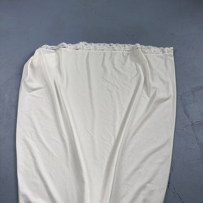 VTG 1970s Shadow Line Lingerie Slip Dress Sleepwear Full Sweep Nightgown Lace