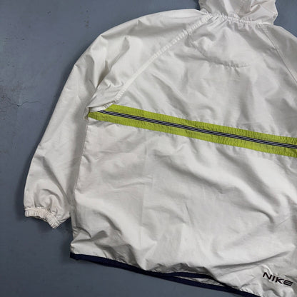 Nike Jacket Vintage Nylon Windbreaker Women’s Quarter Zip Large White 90s