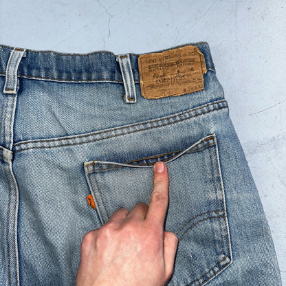 Levis 517 Vintage 80s USA Orange Tab Bootcut Flare Blue Jeans Talon Act 38x28