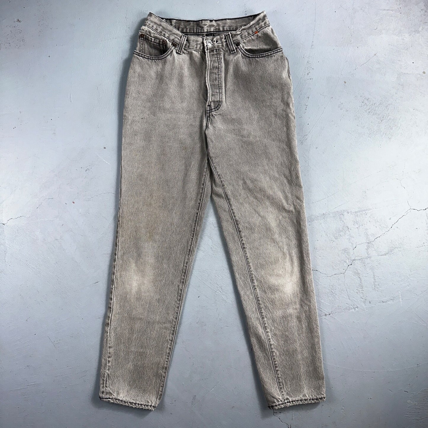 Levis 501 Vintage 90s USA XX Straight Leg Jeans Black Faded Grey Wash Act 25x30