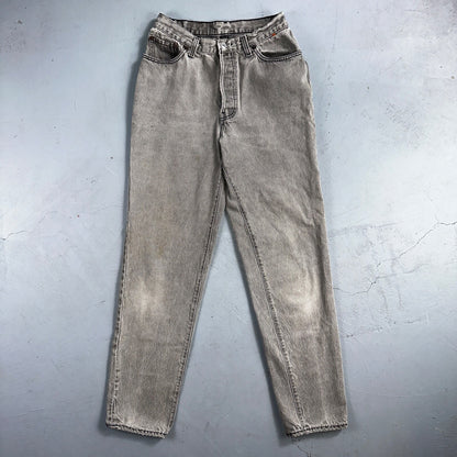 Levis 501 Vintage 90s USA XX Straight Leg Jeans Black Faded Grey Wash Act 25x30