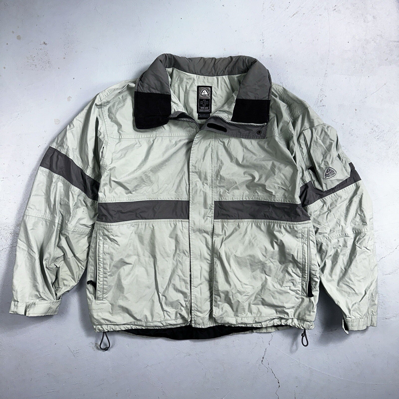 Nike VTG ACG Rain Jacket Storm Fit Anorak 90s Teal Hiking Ski Snowboard 3 Large