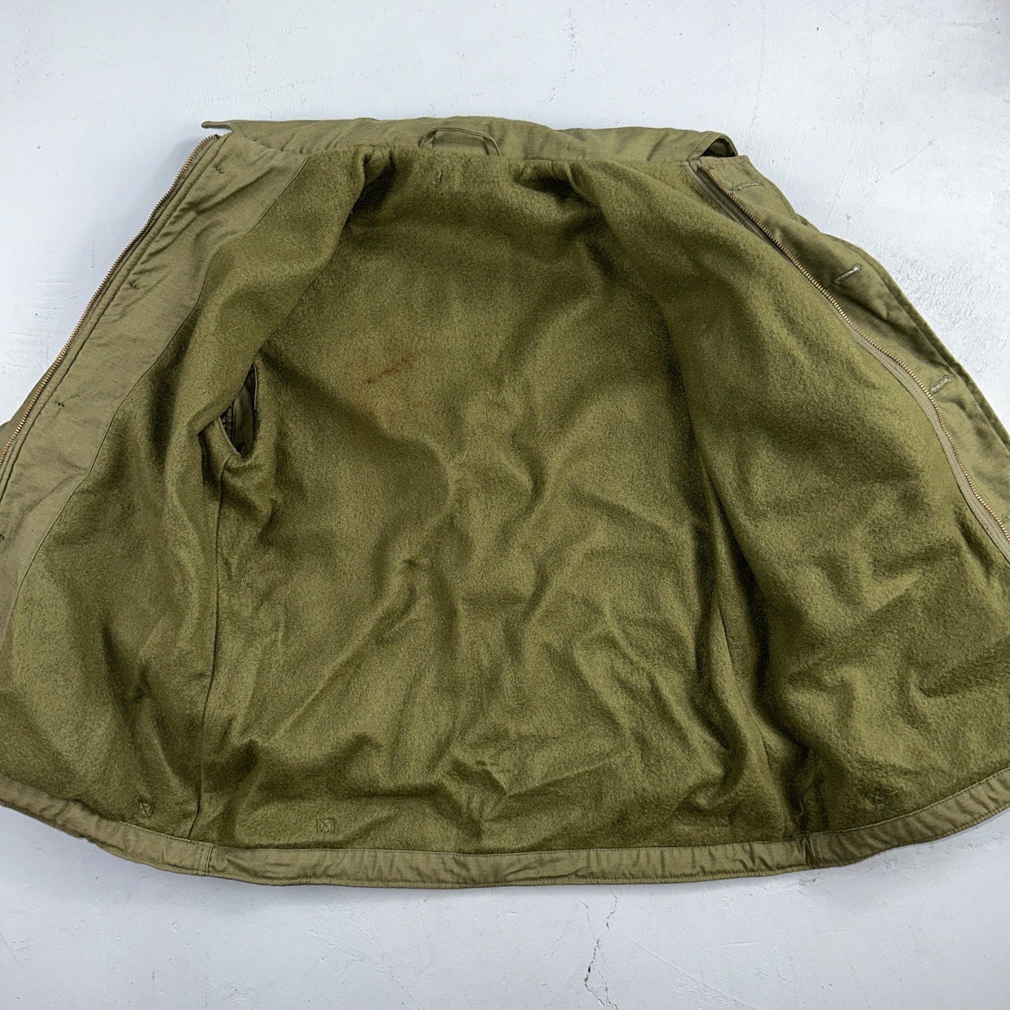 VTG 60s USN US Navy Military A-2 Intermediate Cold Weather Deck Jacket Stencil