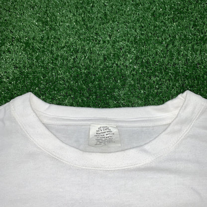 Vintage T Shirt Basic White L Blank Lot Tee Rap 80s 90s No Print Essential 