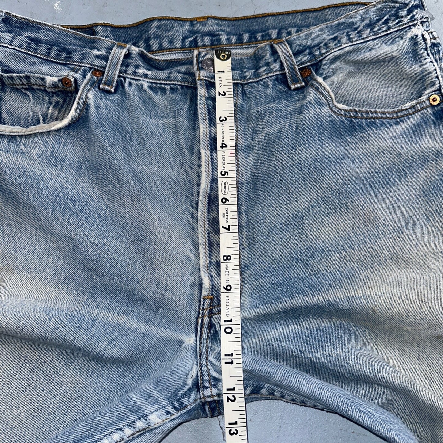 Levis 501 Vintage 90s USA XX Straight Leg Jeans Blue Light Wash 38x36 Act 34x31