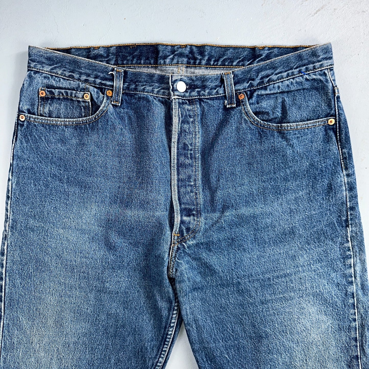 Levis 501 Vintage 90s USA XX Straight Leg Jeans Blue Med Wash 40x30 Act 38x30