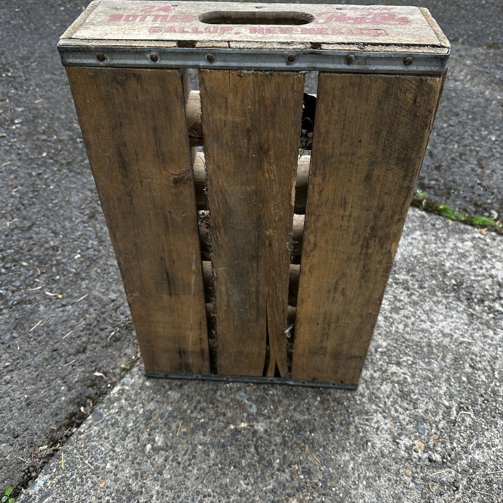 Vintage Wooden Soda Crate Pepsi Cola Wood Gallup New Mexico 24 Bottles Rare