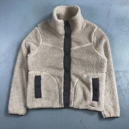 LL Bean Women's Sherpa Fleece Jacket Soapstone Grey Size Small Regular 515832