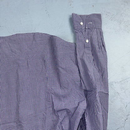 Vince Shirt Mens M Purple Gingham Long Sleeve Button Up Checkerboard