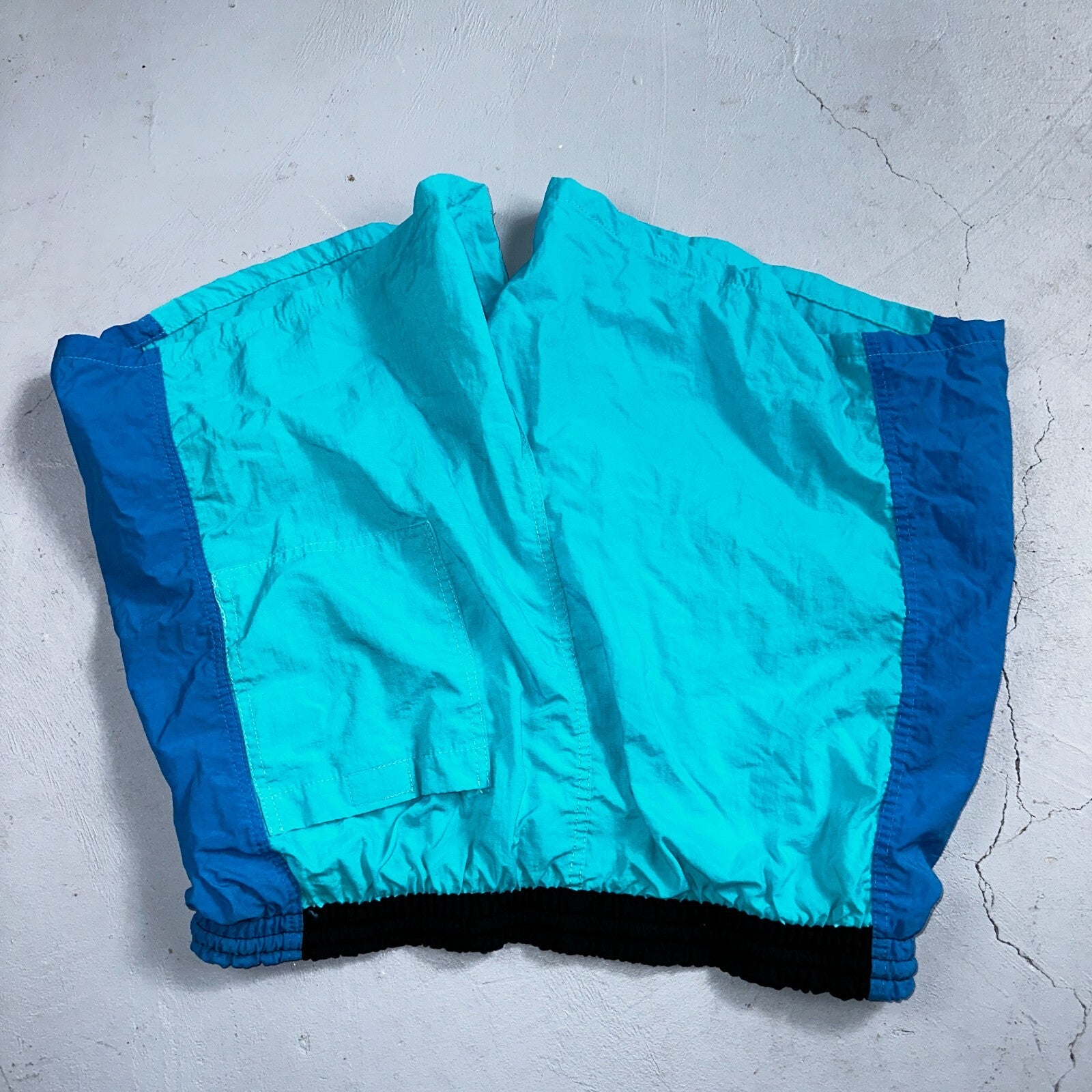 Express Short Surf Swim Trunks Mens L Board Pockets Swimwear Blue Vintage 80s