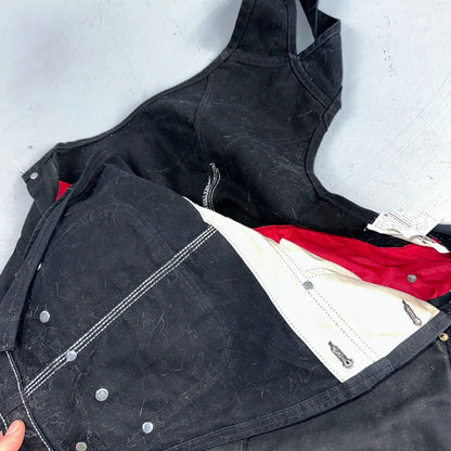 Carhartt Overalls Black Canvas Carpenter Lined R02 BLK USA Made Men’s 34x32