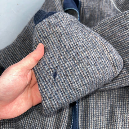 PENDLETON VTG USA Men’s Medium Blue Insulated Wool Bomber Jacket Broken Zipper