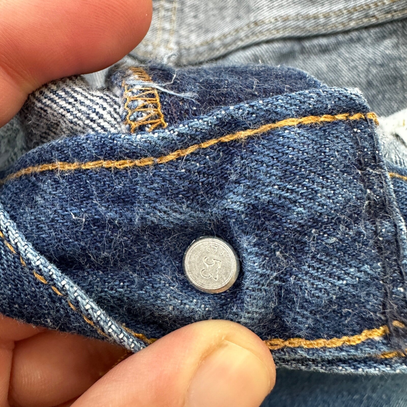 VTG 80s Levis 501 Button Fly 38x36 USA Tag Jeans Straight Wash Blue XX Act 34x31