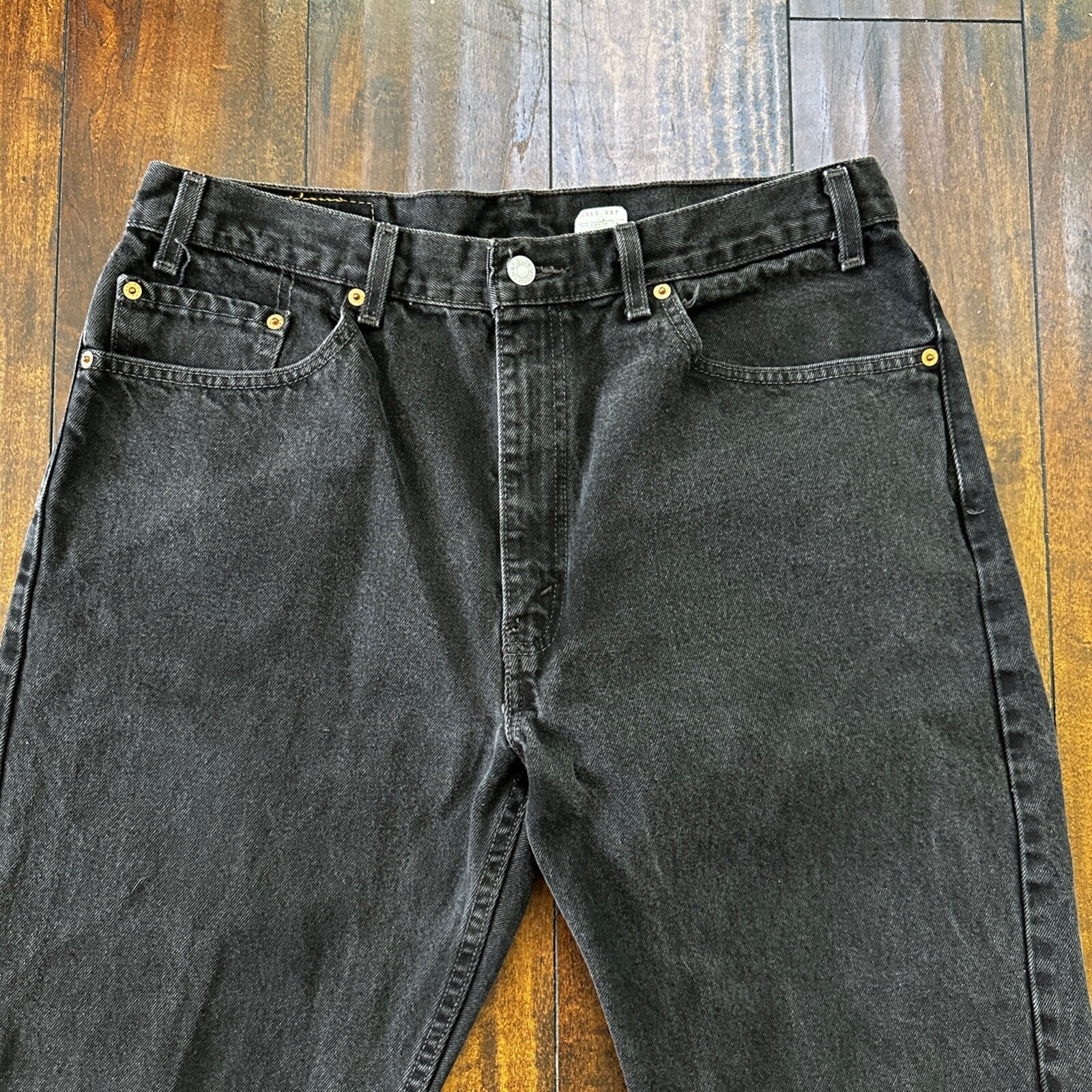 Levis 505 Vintage 90s Straight Leg XX Mexico Jeans 38x32 Black Wash Act 33x30
