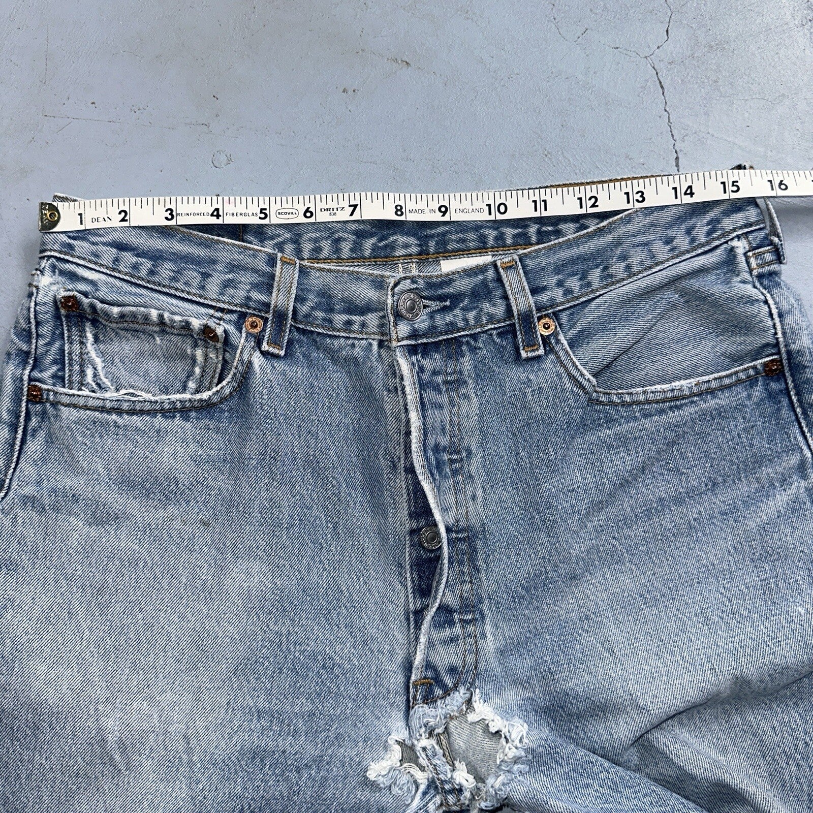 Levis 501 Vintage 90s XX Straight Leg Mexico Jeans 34x36 Light Wash Act 31x32