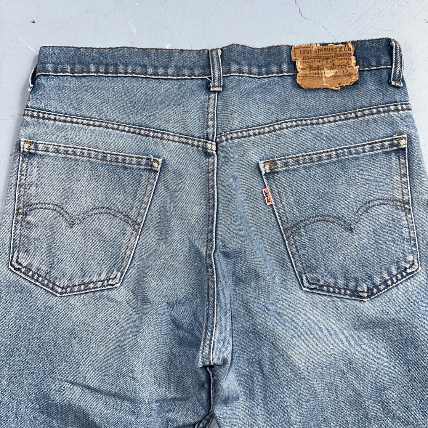Levis 517 Vintage 80s USA Orange Tab Bootcut Flare Blue Worn Jeans Act 34x26
