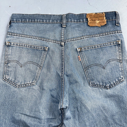 Levis 517 Vintage 80s USA Orange Tab Bootcut Flare Blue Worn Jeans Act 34x26
