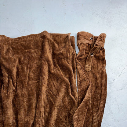 True Grit Brown Tan Shirt Mens L Corduroy Camp Hike Chore Button Down Shirt USA