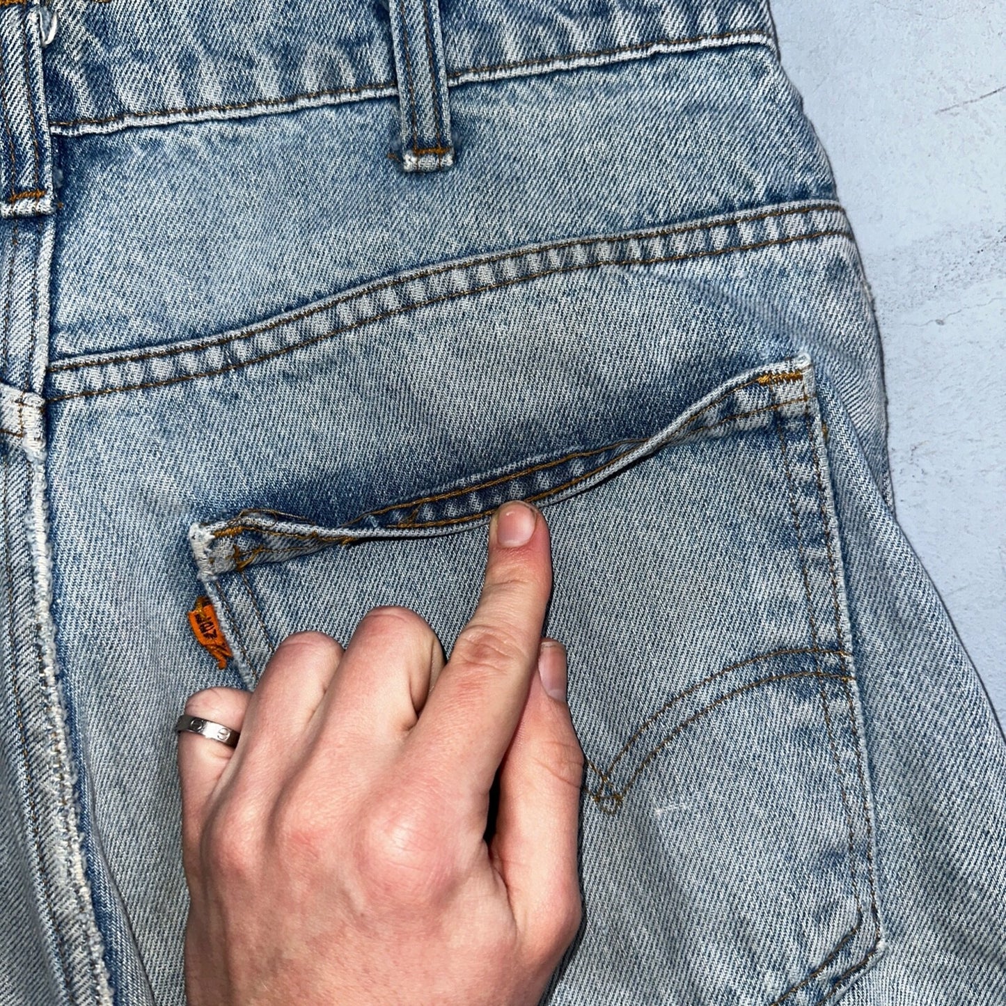 Levis 646 Vintage 70s USA Orange Tab Bootcut Flare Blue Bell Bottom Jeans 29x33