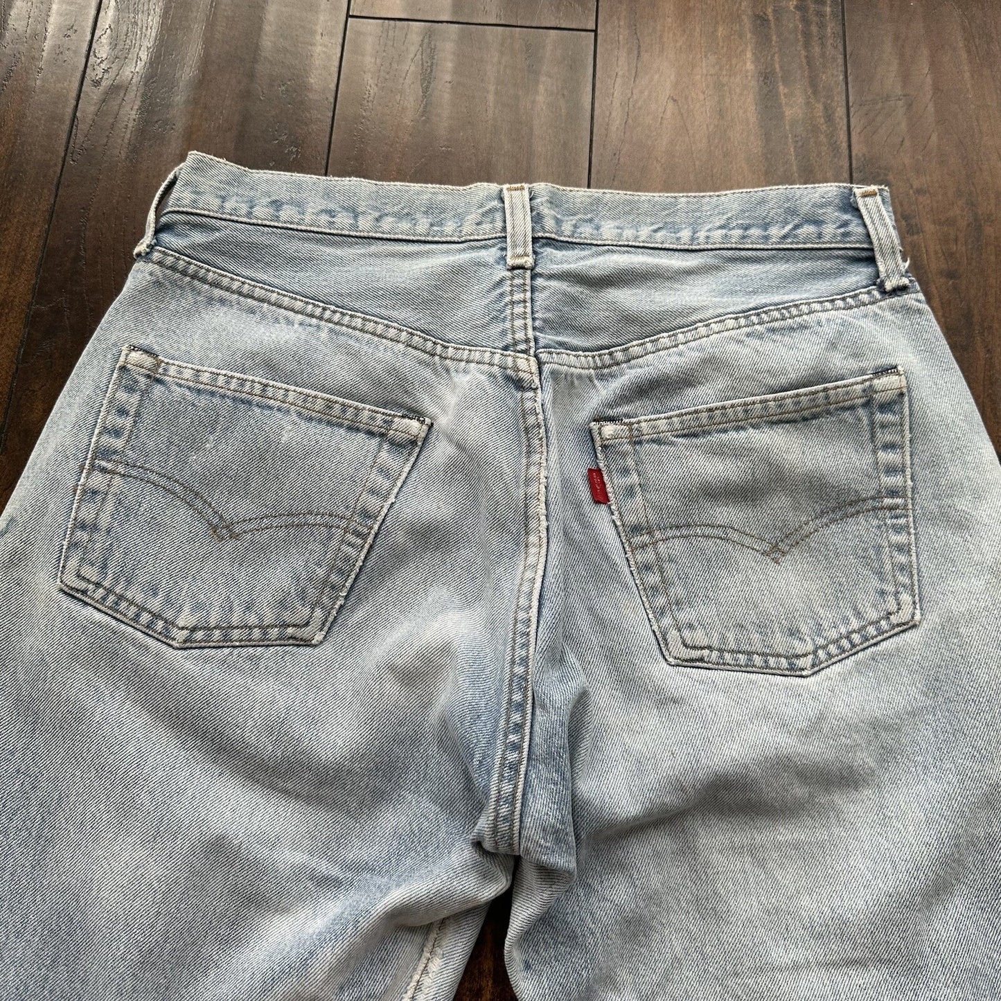 Levis Vintage 80s Redline Selvedge USA 501 XX Jeans Light Wash 33x34 Act 29x29