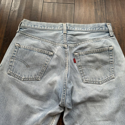 Levis Vintage 80s Redline Selvedge USA 501 XX Jeans Light Wash 33x34 Act 29x29