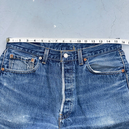 Levis 501 Vintage 90s USA XX Straight Leg Jeans Blue Med Wash 34x34 Act 31x30