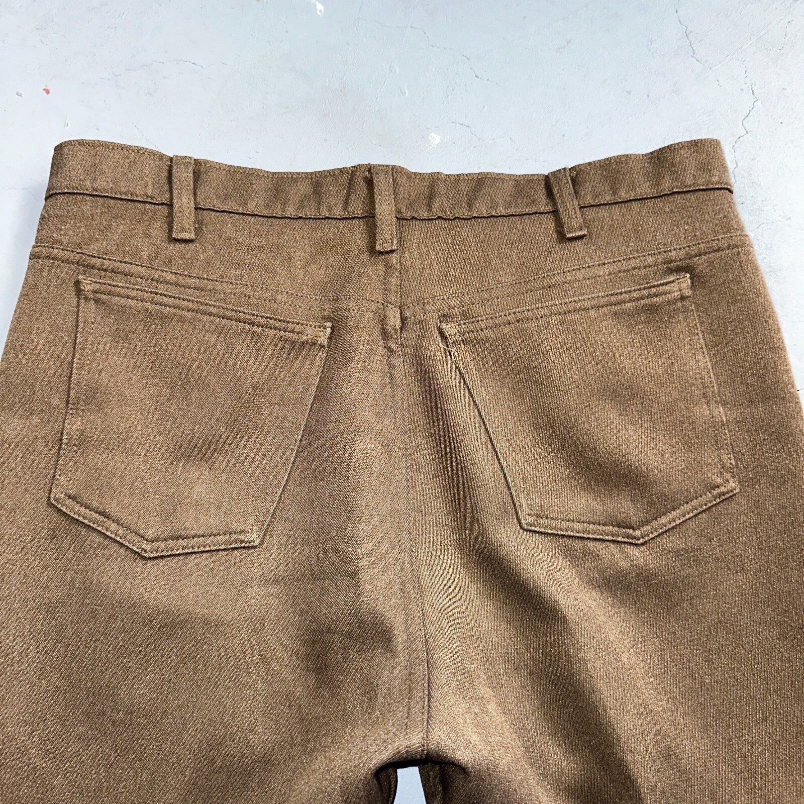 Levis 70s USA 517 36x30 Bootcut Pants Brown Polyester Slacks Vintage 35x30