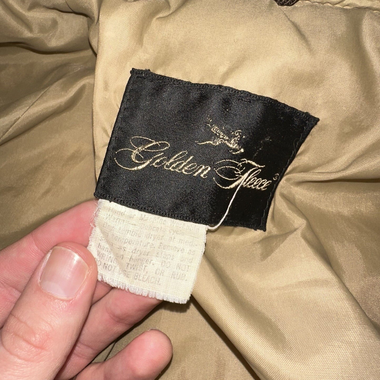 Vintage Golden Fleece Men's Tan Winter Jacket Parka Down Like Poly 70s 80s