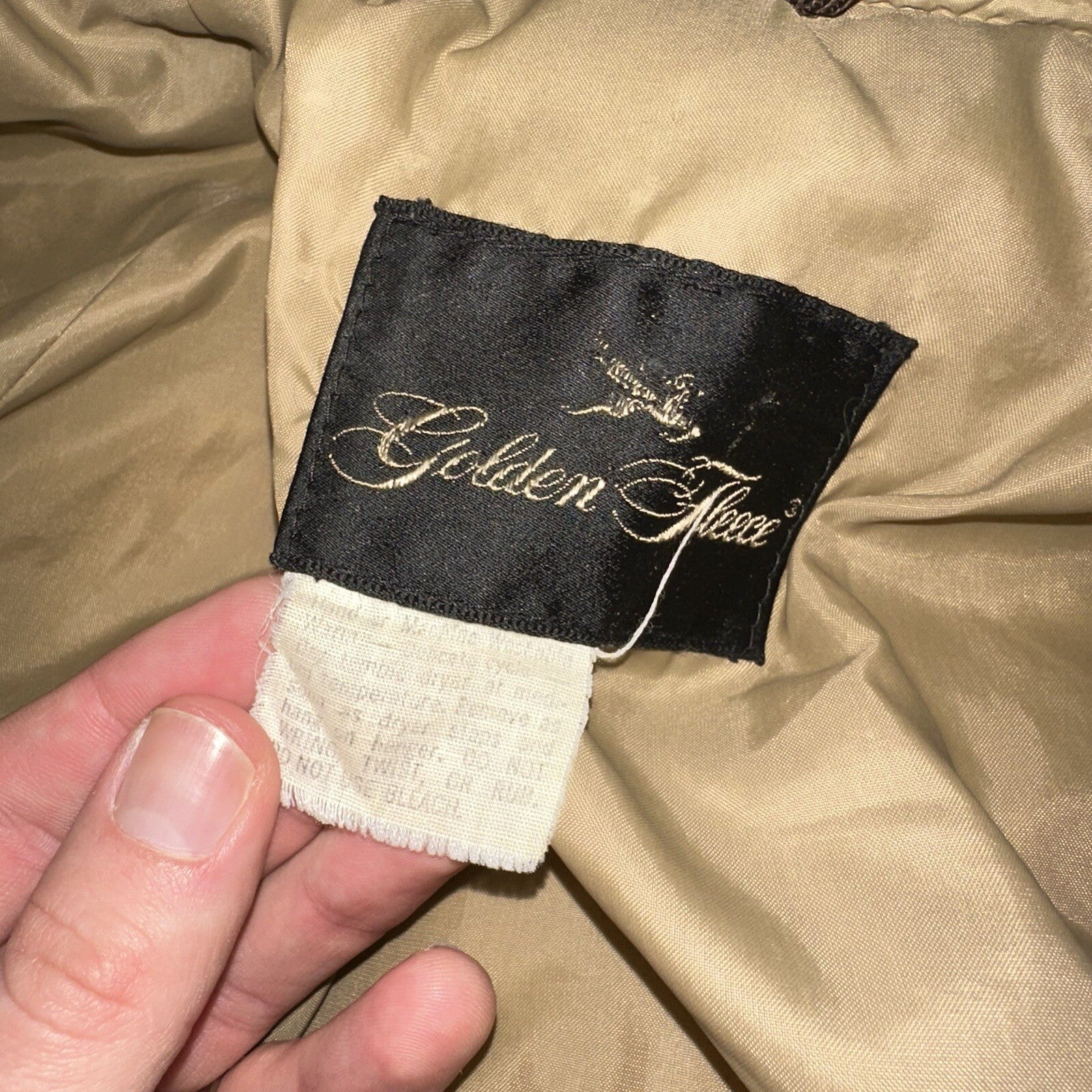 Vintage Golden Fleece Men's Tan Winter Jacket Parka Down Like Poly 70s 80s