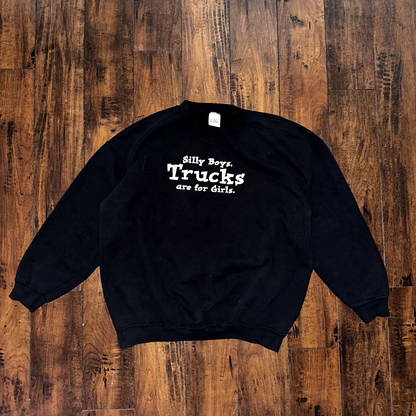 Trucks 4 Girls Vintage Sweatshirt Funny Quote Trucking Highway Power Tee Y2K