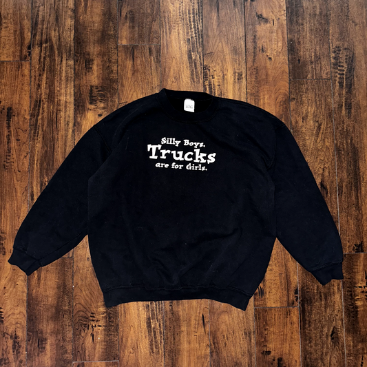 Trucks 4 Girls Vintage Sweatshirt Funny Quote Trucking Highway Power Tee Y2K