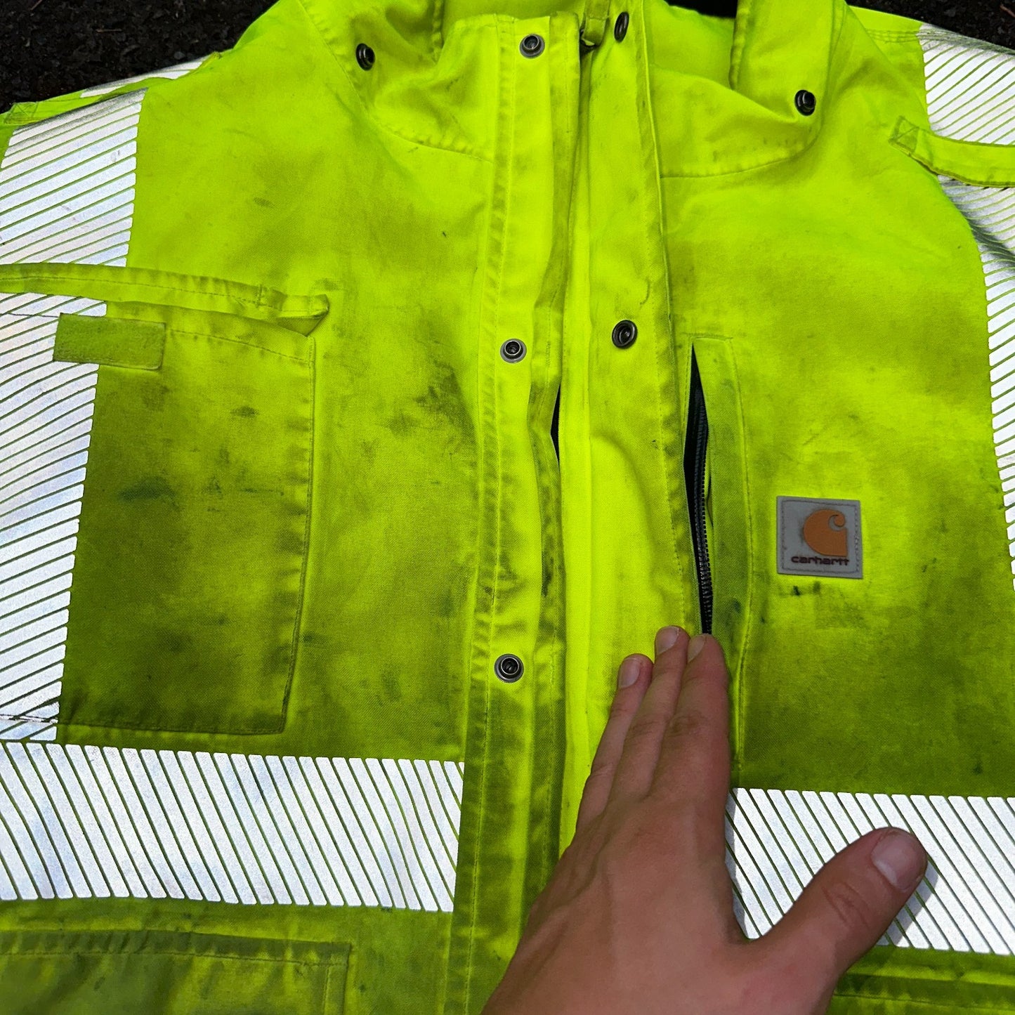 Carhartt Jacket Mens 2XL 100787 High-Visibility Waterproof Highlighter Hoodie