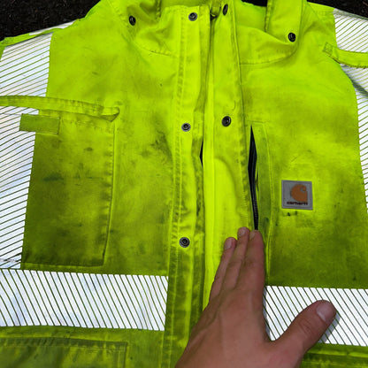 Carhartt Jacket Mens 2XL 100787 High-Visibility Waterproof Highlighter Hoodie