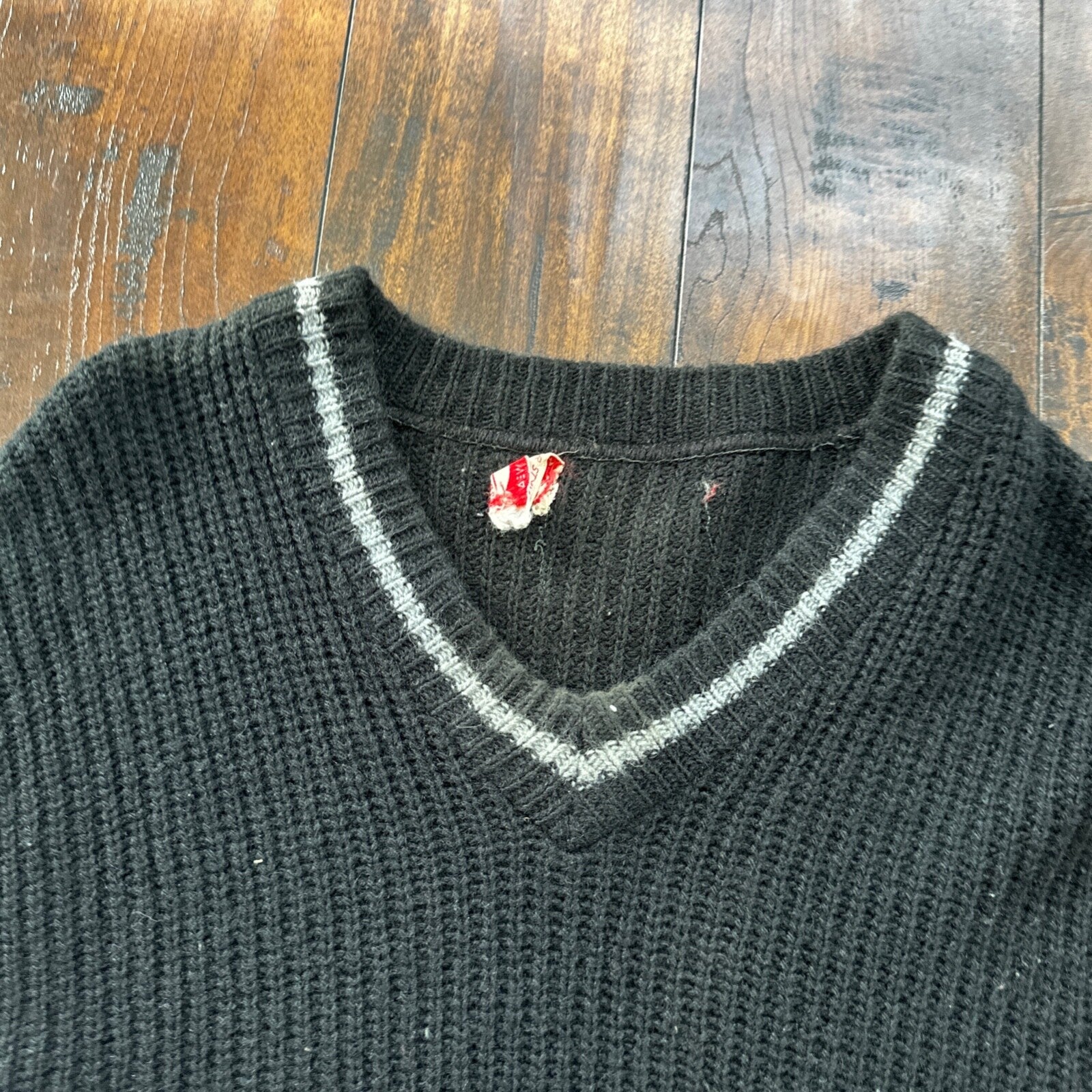 Vtg 60s 70s Thrashed Acrylic Sportswear Shirt Surf Skate Black Oregon USA