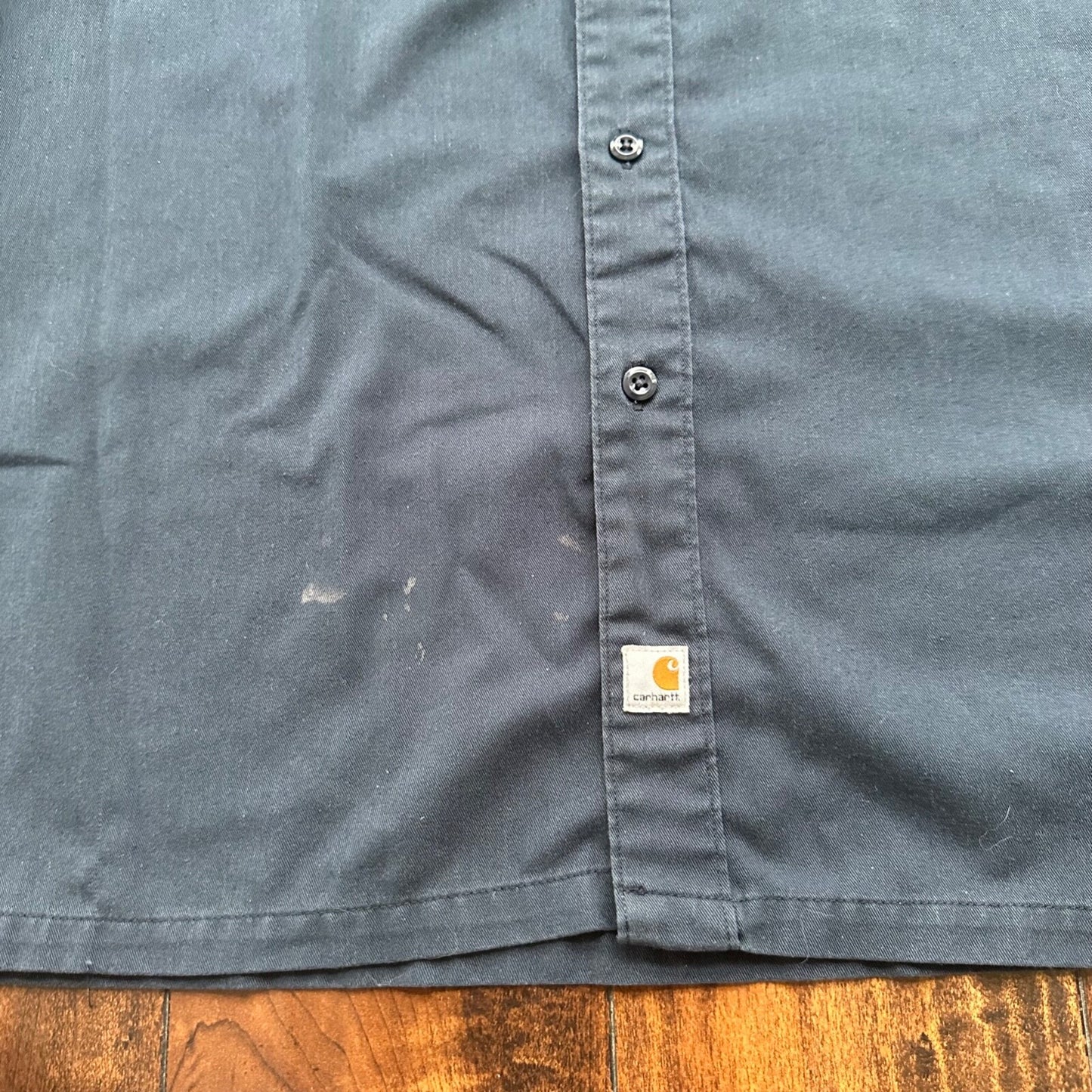 Carhartt Button Down Up Shirt Adult XL Tan Short Sleeve S223 NVY Men’s