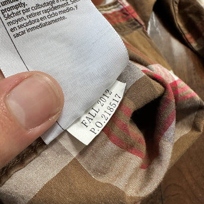 Carhartt Shirt Men M Brown Plaid Button Down Shirt Long Sleeve Casual Outdoor