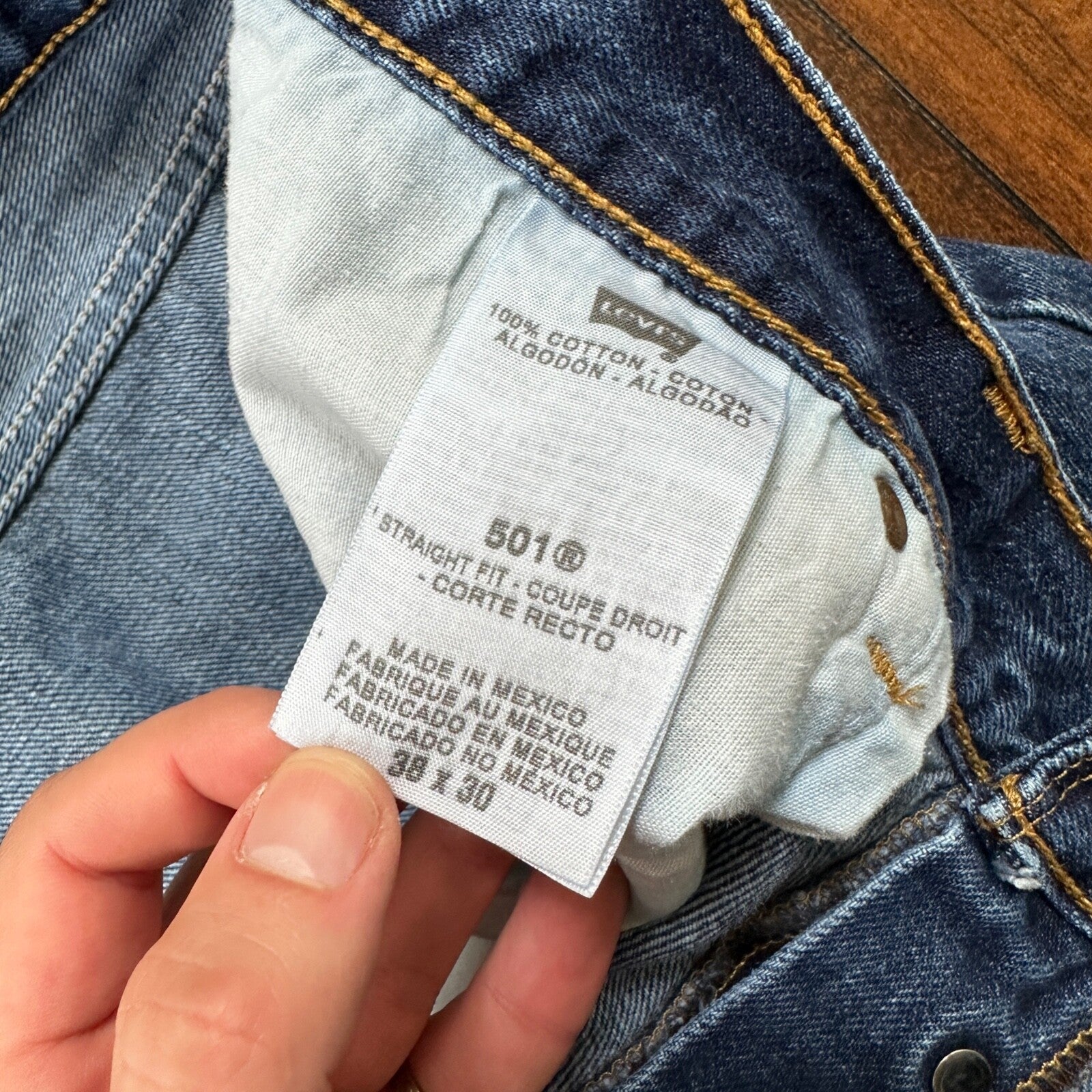 Levis 501 Vintage Y2K Straight Leg XX 2000s Jeans 38x30 Med Wash Act 36x27