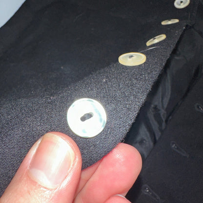 Vintage Buckle Back Vest Mens Black Waistcoat Size S 1940s 1950s 1960s Antique