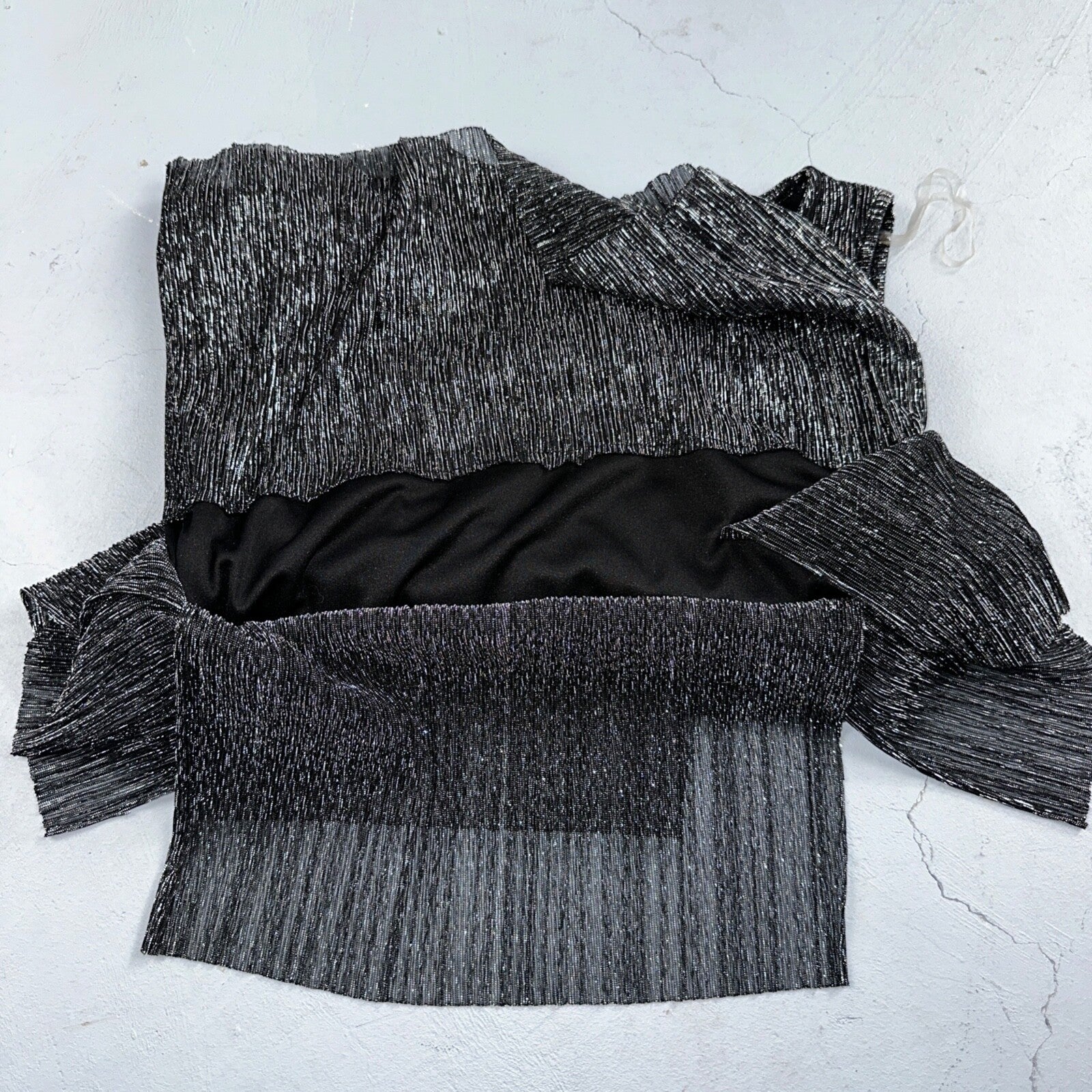 Collection Dressbarn Women's Dress Top 8 Lace Seqins - Black Sleeveless USA VTG