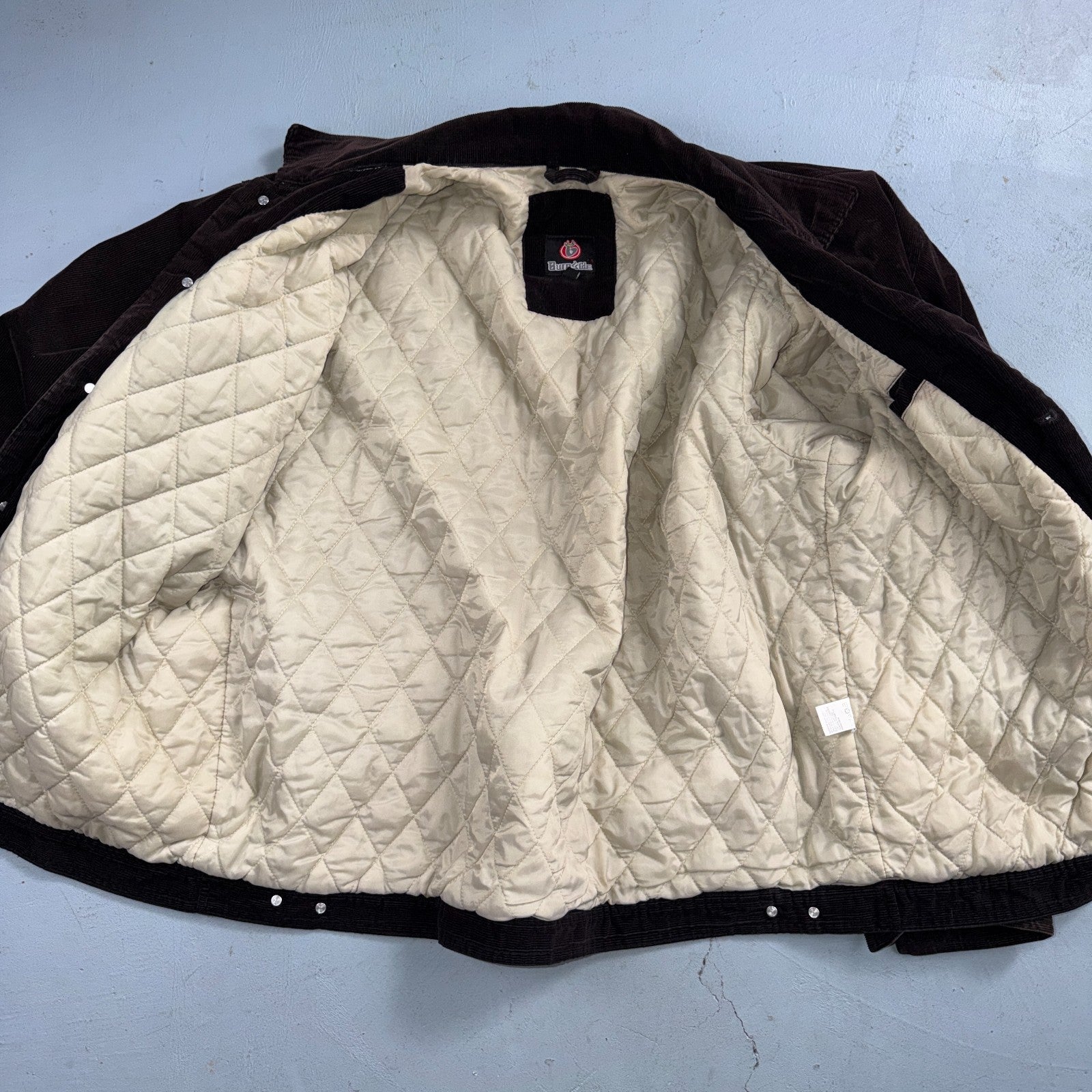 VTG Burnside Corduroy Jacket Size XL Button Front Long Sleeve Brown Outerwear